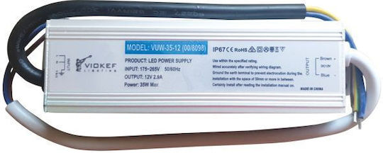 Viokef LED Power Supply Waterproof IP67 Power 35W with Output Voltage 12V