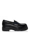 Leather Women's Moccasins in Black Color