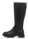 Leather Women's Boots with Zipper / Rubber Black
