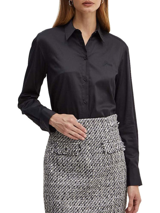Guess Women's Long Sleeve Shirt Jet Black