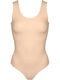 Lingerie Spaghetti Strap Bodysuit Slim Fit Beige