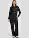 Women's Denim One-piece Suit Black