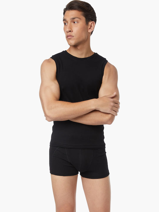 Minerva Men's Undershirt Sleeveless Black
