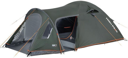 High Peak Kira Camping Tent Tunnel Mountaineering Green with Double Cloth 4 Seasons for 3 People Waterproof 3000mm 365x180x120cm