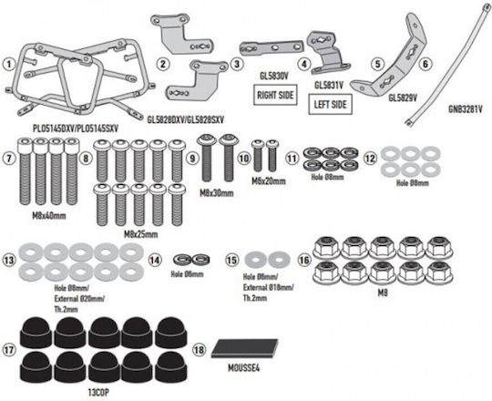 Suporturi Laterale Givi BMW R 900 GS 24 PLO5145CAM