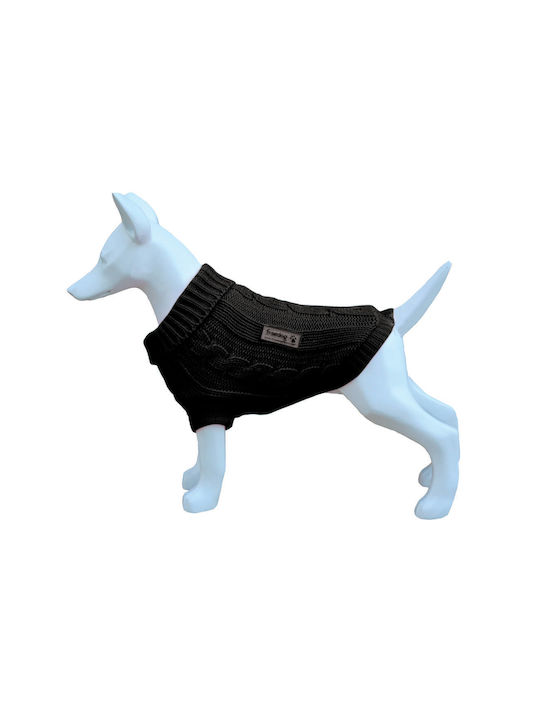 Плетен пуловер Wofmoda Freedog Nature черен 15см