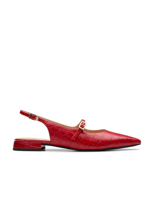 Clarks Leather Red Heels Shine