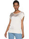 Women's Blouse Satin Ecru