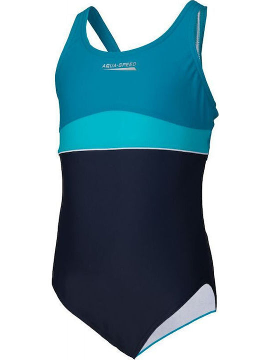 Aquaspeed Kinder Badeanzug Einteilig Navy Blue And Blue