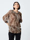 8180 Women's Blouse with 3/4 Sleeve Animal Print Leopard