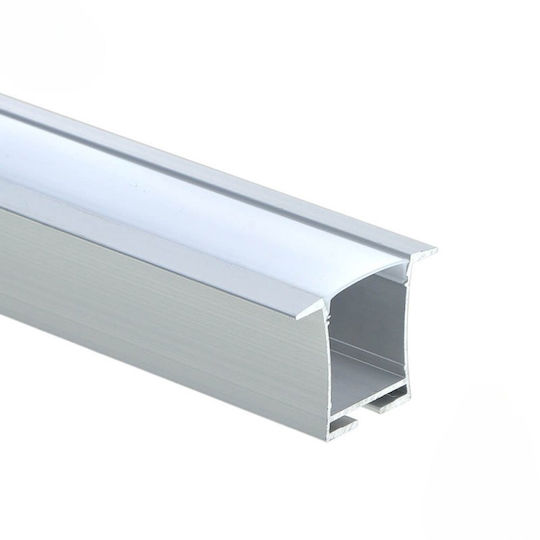 Eurospot Walled Aluminum Profile for LED Strip with Opal Cover 200x3.6x2.8cm