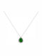 Art d or Rosette Necklace Made of 14K White Gold Green
