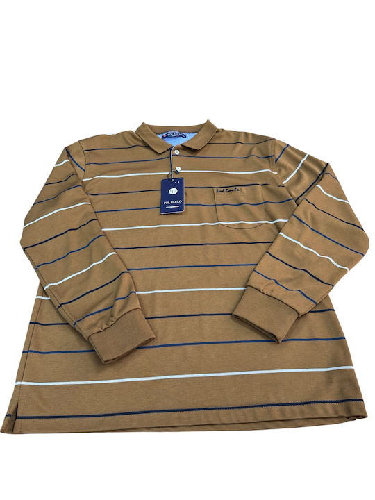 Polo Μπλούζα Μακρυμάνικη Καφέ