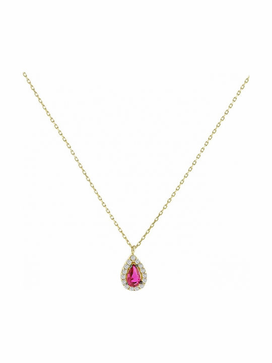 Art d or Halskette Rosette aus 14K Gold Rot