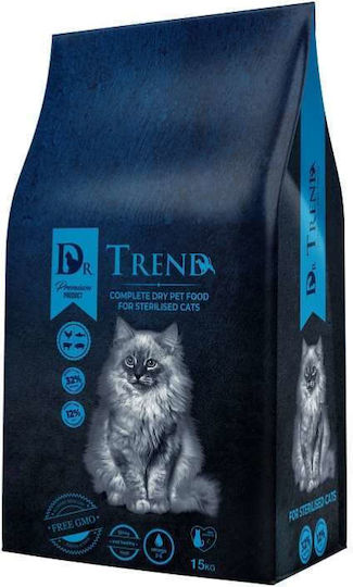 Dr. Trend Premium Dry Food for Adult Sterilized Cats with Chicken / Salmon / Corn / Beef / Pork 15kg