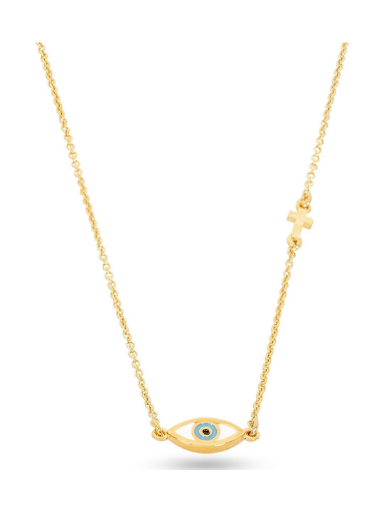 Folli Follie Eyez On Me Necklace Eye from Gold Plated Silver