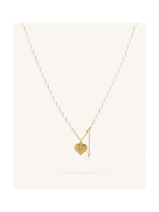 Charlotte Heart Pearl Necklace