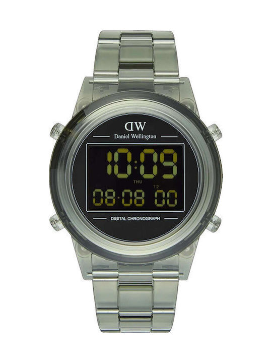 Daniel Wellington Digital Ceas Bărbătesc 42mm Cronograf Baterie cu Verde Curea din Cauciuc