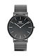 Daniel Wellington Piano Ανδρικό Ρολόι 40mm Μπαταρίας με Μαύρο Μεταλλικό Μπρασελέ