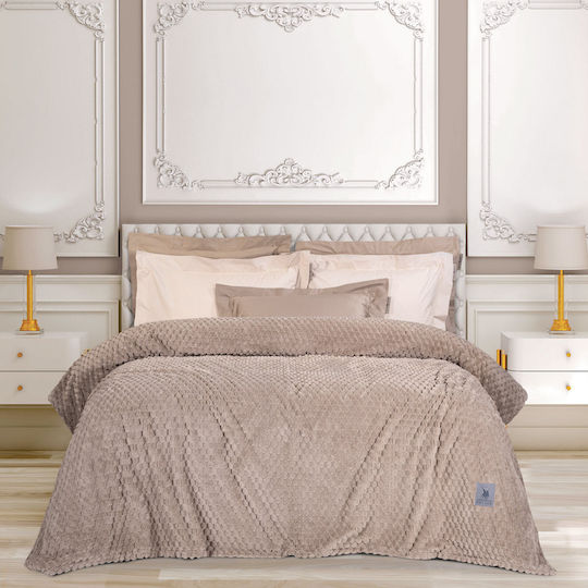 Greenwich Polo Club 3475 Κουβέρτα Fleece Υπέρδιπλη 220x240εκ. Taupe