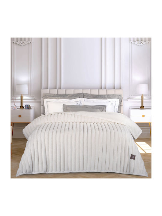 Greenwich Polo Club 3477 Furry Blanket Super Double 220x240cm White