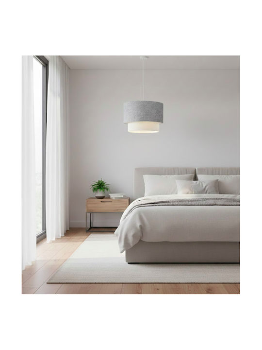 Pakketo Fersa Κρεμαστό Φωτιστικό Γκρι Κρεμ LED 30x20εκ.