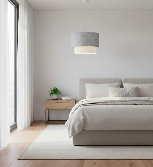 Pakketo Fersa LED Κρεμαστό Φωτιστικό Γκρι Κρεμ 30x20εκ. Pakketo Fersa LED Κρεμαστό Φωτιστικό Γκρι Κρεμ 30x20εκ.