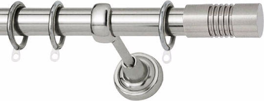 Κουρτινόξυλο Φ25 Inox Debora Νίκελ Σατινέ Διαστάσεις 180cm Ιδιότητες Κοντάρι Διπλο