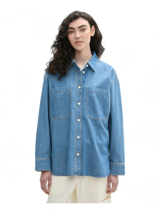 Mânecă lungă Femei Cămașă Denim