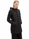 Lang Damen Puffer Jacke für Winter Black