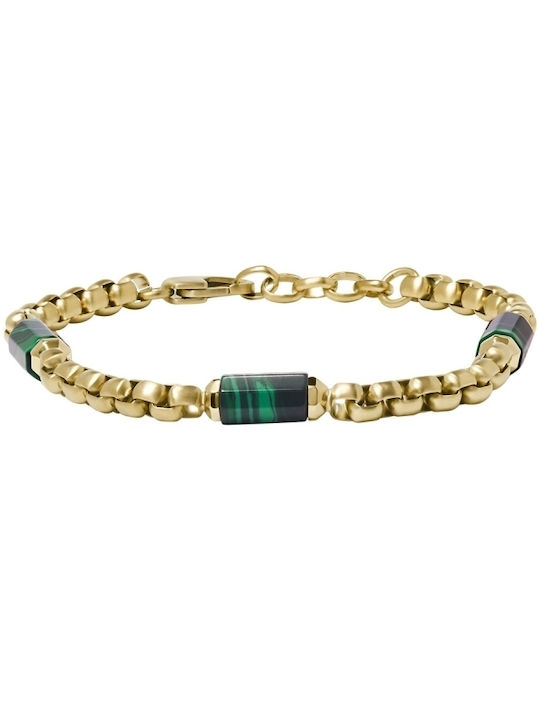 Brățară pentru bărbați Fossil Steel Malachite Jf04571710