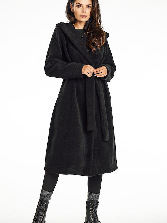 Awama Women's Coat with Buttons black