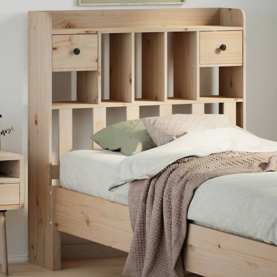 Vidaxl Tăblie cu Spațiu de Depozitare Lemn de Pin Solid 81x23x110cm 1 Bucată Maro