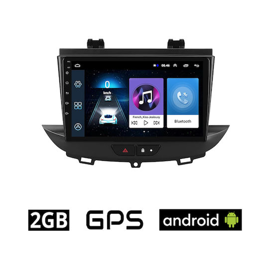 Auto-Audiosystem für Opel Crossland X 2017 (Bluetooth/USB/AUX/WiFi/GPS/Apple-Carplay/Android-Auto) mit Touchscreen 9"