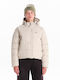 Short Women's Puffer Jacket for Winter Ecru
