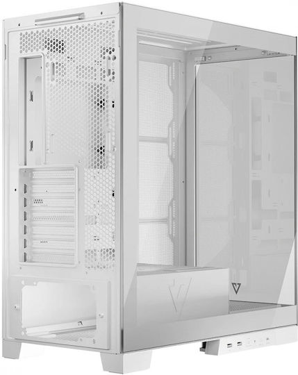 Modecom Volcano Space Gaming Midi-Turm Computergehäuse mit Seitenfenster Weiß