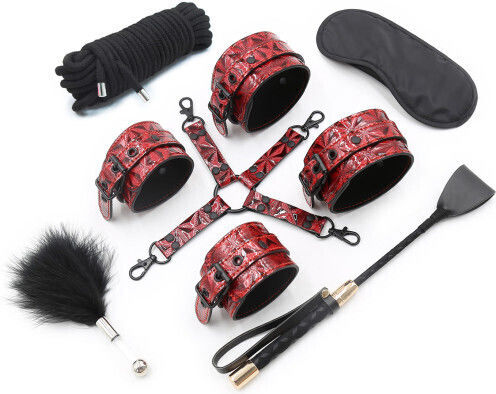 Naughty Toys BDSM Kit σε Κόκκινο Χρώμα 7τμχ