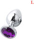 Naughty Toys Anal Plug with Vibration Large Purple 9.5cm
