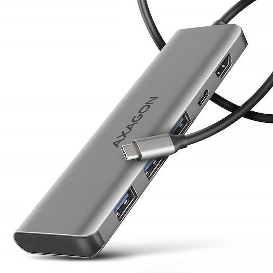Axagon USB-C Dockingstation für Laptop mit HDMI 4K PowerDelivery Silber