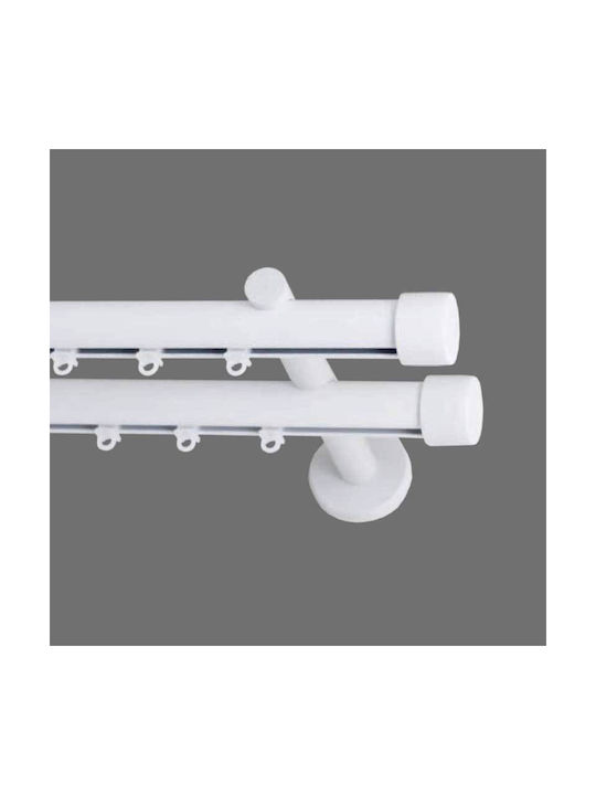Frans Double Curtain Track Athens Tapa Φ25 White Dimensions 320cm Double Track Properties