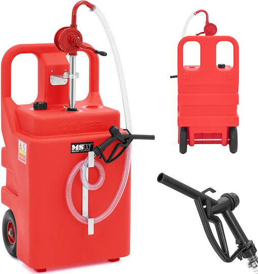 Portable Fuel Tank Manual Pump On Wheels 20 L Min 120 L