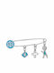Paraxenies Child Safety Pin made of Silver with Cross and Constantinato for Boy