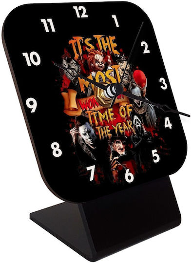 Koupakoupa Wooden Desktop Clock Halloween It's Most Wonderful Time Of The Year