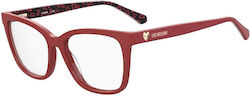Moschino Damen Acetat Brillengestell Rote MOL63...
