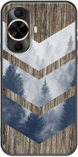 Chevron Wood Huawei Nova 12s Black Tpu Μαύρη Σιλικόνη