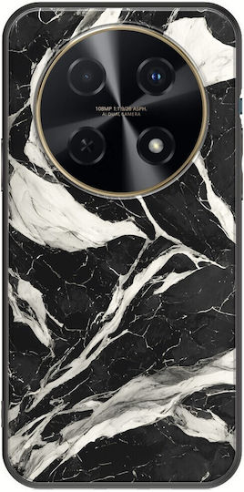 Cracked Marble Black White Huawei Nova 12i Black TPU Black Silicone