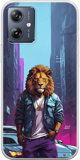 Animale de Stradă Leu Motorola Moto G54 5G TPU Flexibil Silicon Transparent