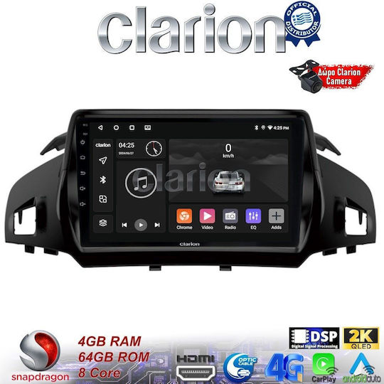 Clarion Car Audio System for Ford Kuga / C-Max 2011> (Bluetooth/USB/WiFi/GPS/Apple-Carplay/Android-Auto) with Touch Screen 9"