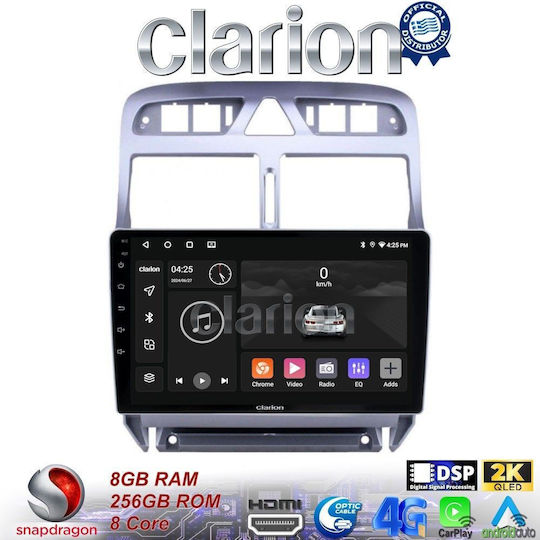 Clarion Ηχοσύστημα Αυτοκινήτου για Peugeot 307 2001-2008 (Bluetooth/USB/WiFi/GPS/Apple-Carplay/Android-Auto) με Οθόνη Αφής 9"