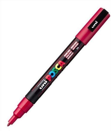 Posca Uni Marker Dark Red Posca Pc-3 M Fine 1.3 Mm Round Tip